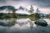Rainy morning at Hintersee (Bavaria) Poster och Canvastavla
