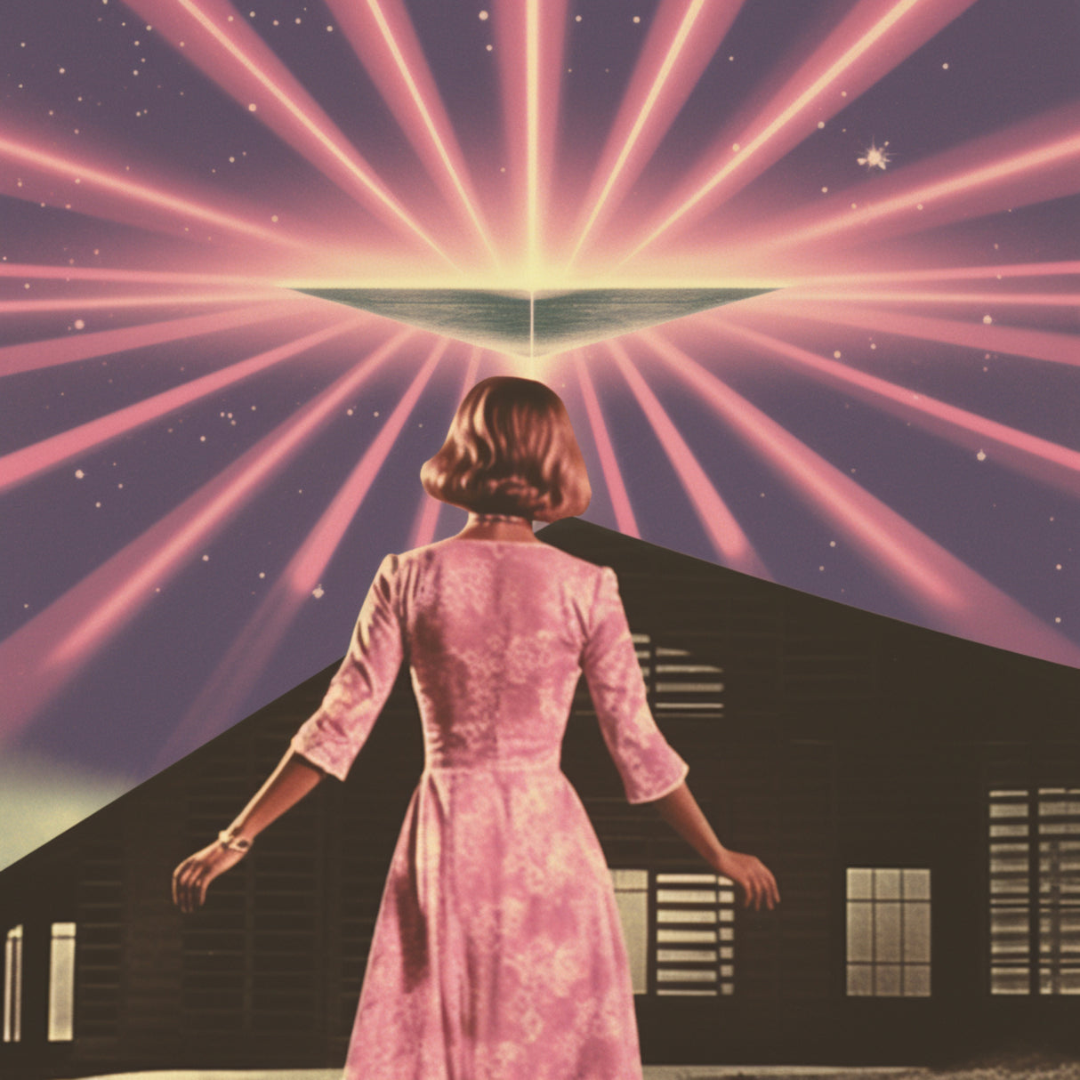 Space Prisms Collage Art Poster och Canvastavla