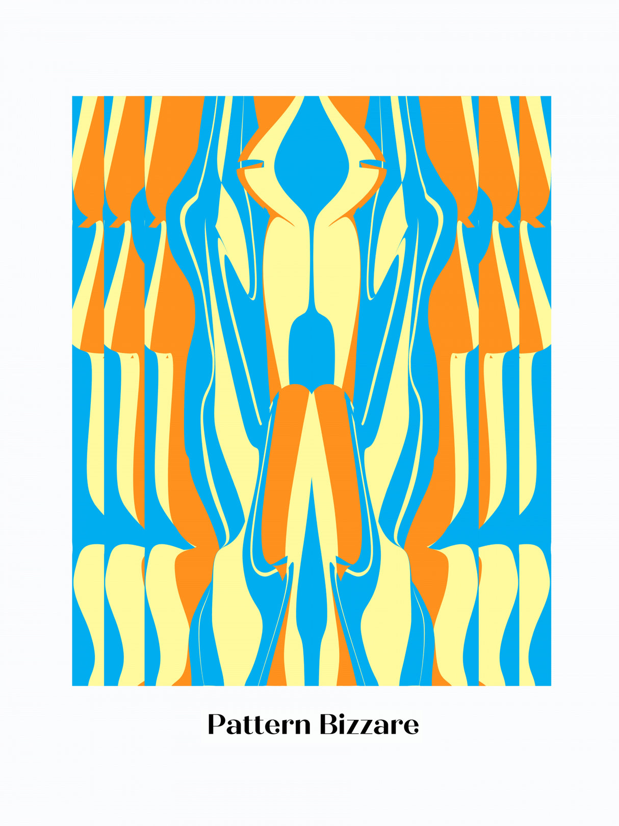Pattern Bizarre In Blue Orange Layers Poster och Canvastavla