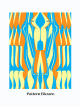 Pattern Bizarre In Blue Orange Layers Poster och Canvastavla