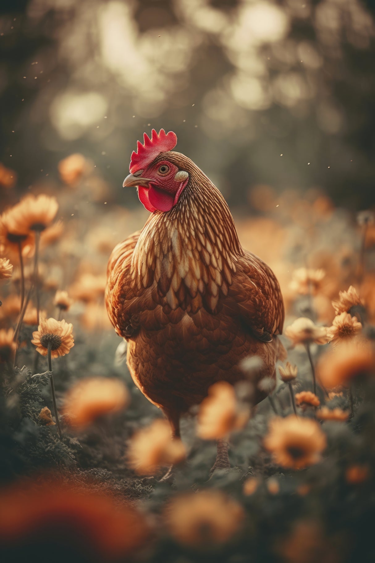 Chicken portrait Poster och Canvastavla