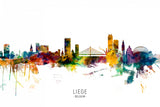 Liege Belgium Skyline Poster och Canvastavla