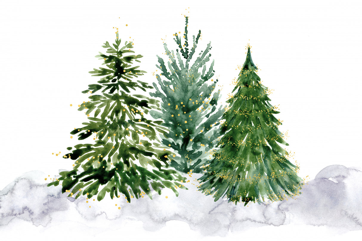 Three watercolor Christmas trees Poster och Canvastavla