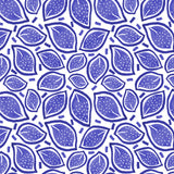 Navy Blue Scattered Leaves Polka Dot Poster och Canvastavla