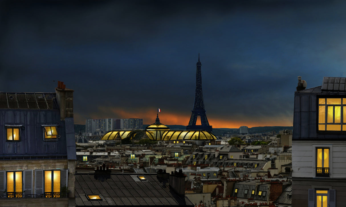 the twilight falls on the city of lights Poster och Canvastavla