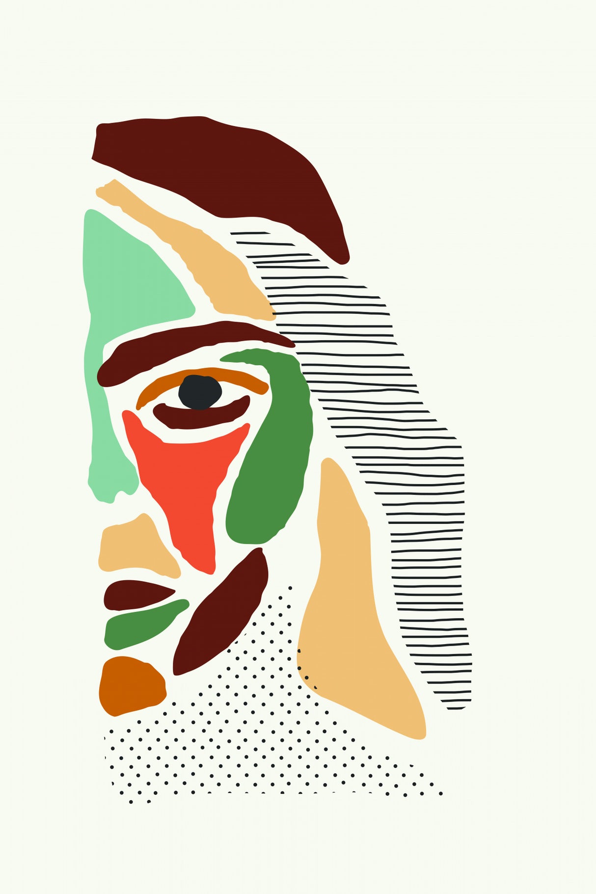 Color Abstract Faces #3 Poster och Canvastavla