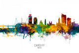 Cardiff Wales Skyline Poster och Canvastavla