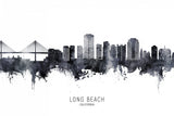 Long Beach California Skyline Poster och Canvastavla