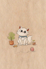 Kawaii Cat Poster och Canvastavla