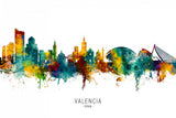Valencia Spain Skyline Poster och Canvastavla