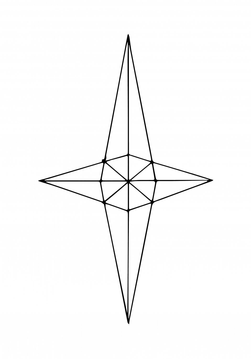 Grid Star White Poster och Canvastavla
