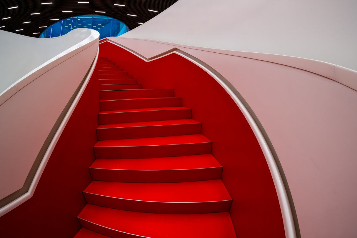 Red Staircase Poster och Canvastavla