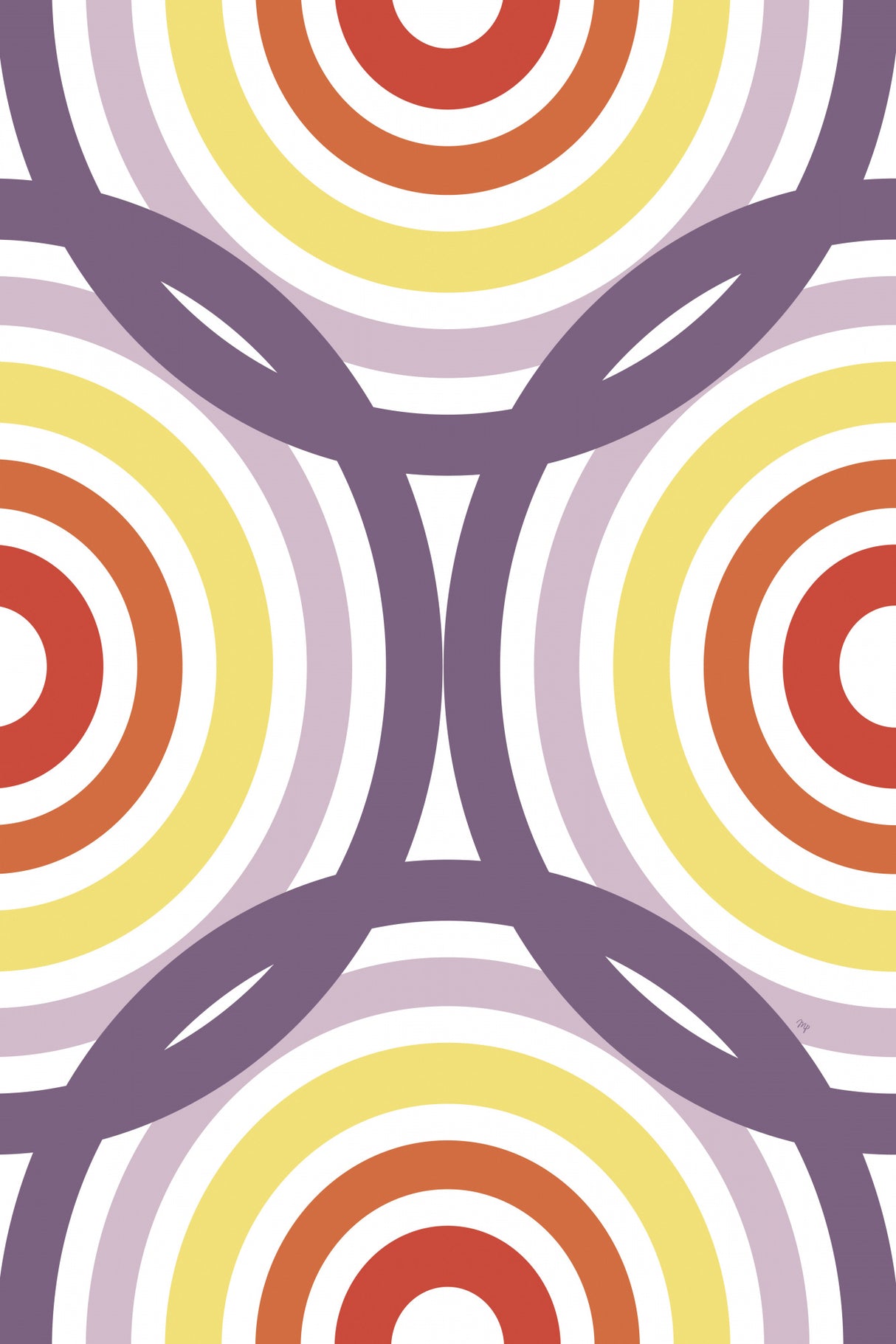 Retro Circles Poster och Canvastavla