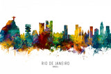 Rio de Janeiro Brazil Skyline Poster och Canvastavla