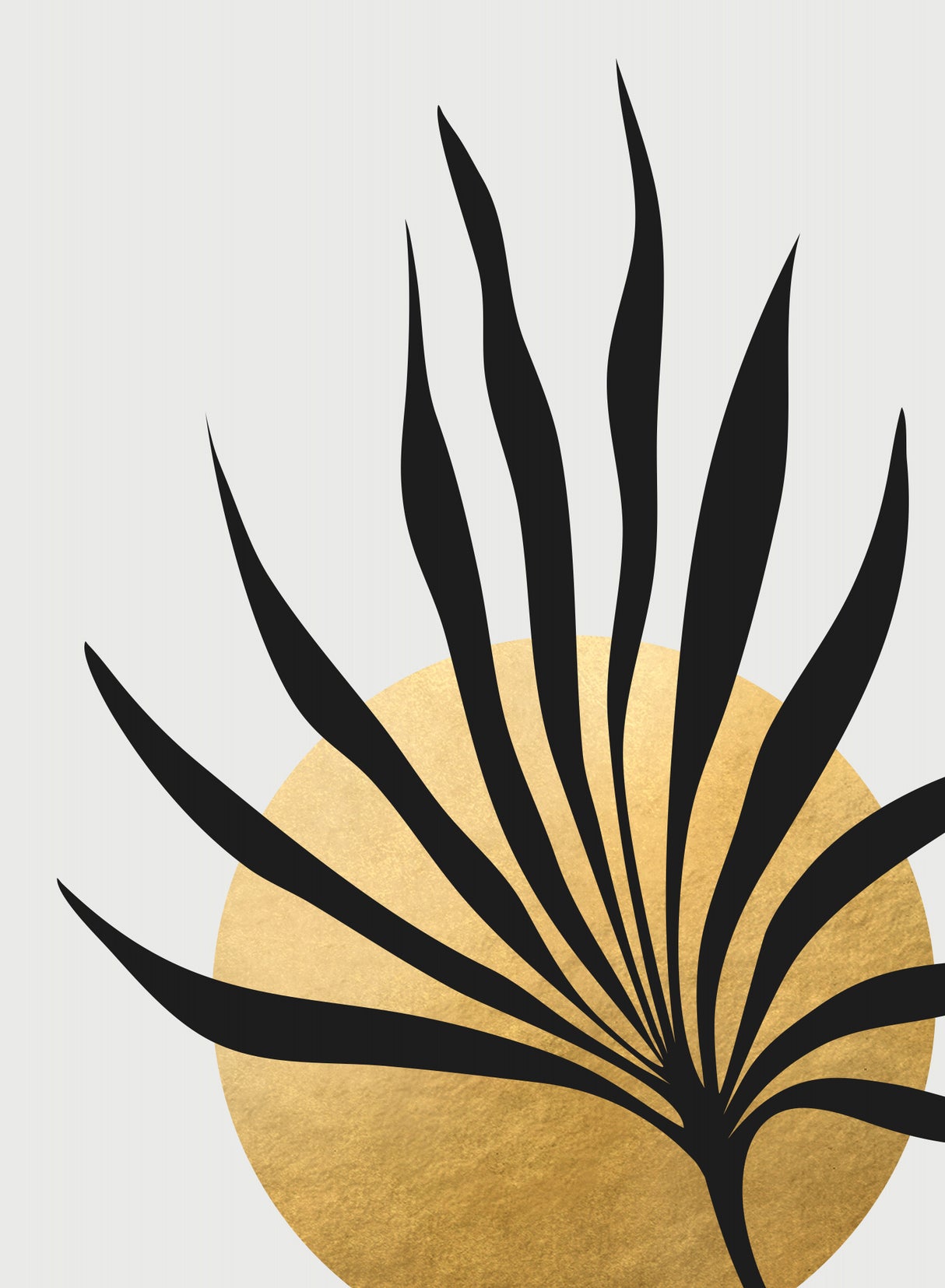 Tropical sun and palm leaf Poster och Canvastavla