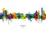 Rennes France Skyline Poster och Canvastavla
