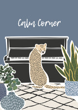 Calming Corner Kids Cheetah Piano Print Poster och Canvastavla