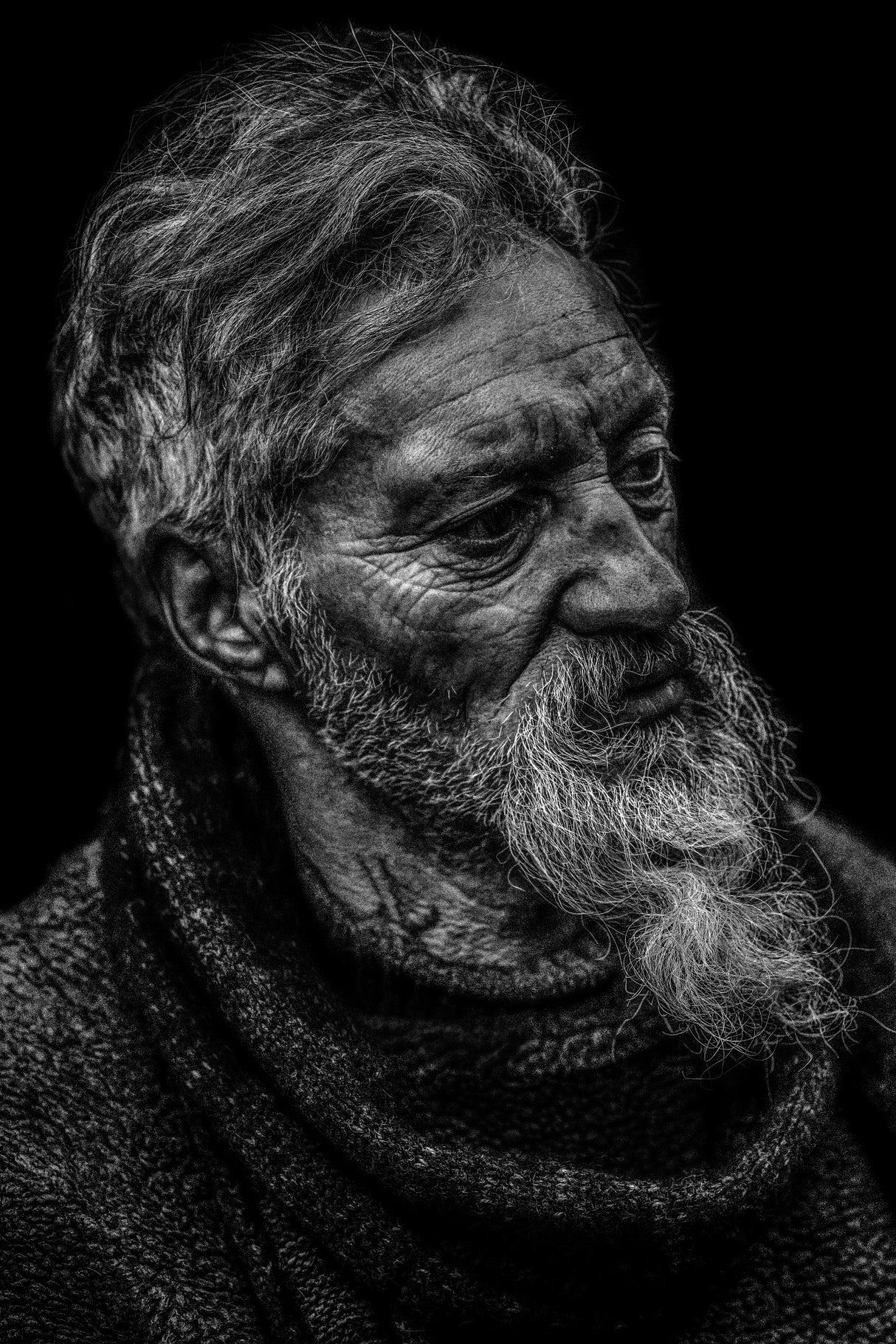 Homeless Man Portrait Poster och Canvastavla