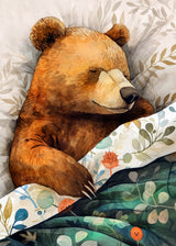 Sleepy Bear animal story Poster och Canvastavla