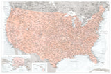 Highly detailed map of the United States, Lynette Poster och Canvastavla