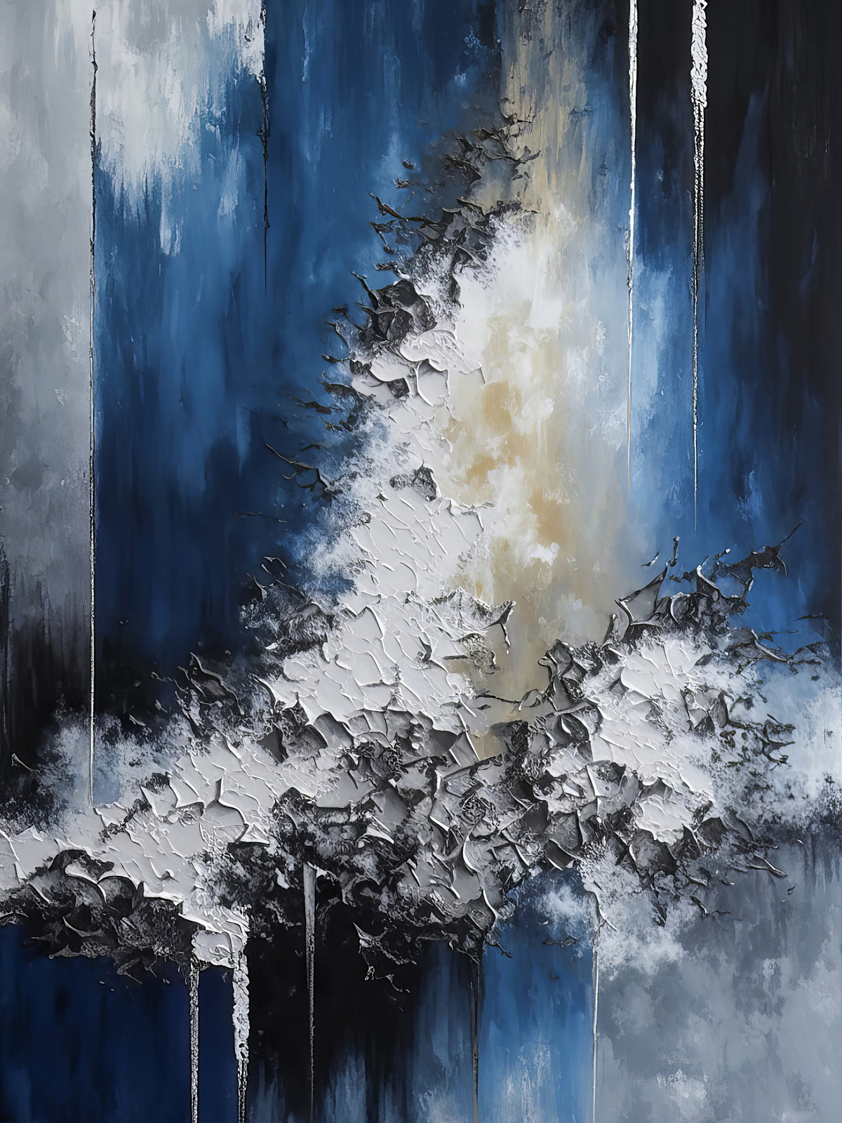 Blue White Abstract 1 Poster och Canvastavla