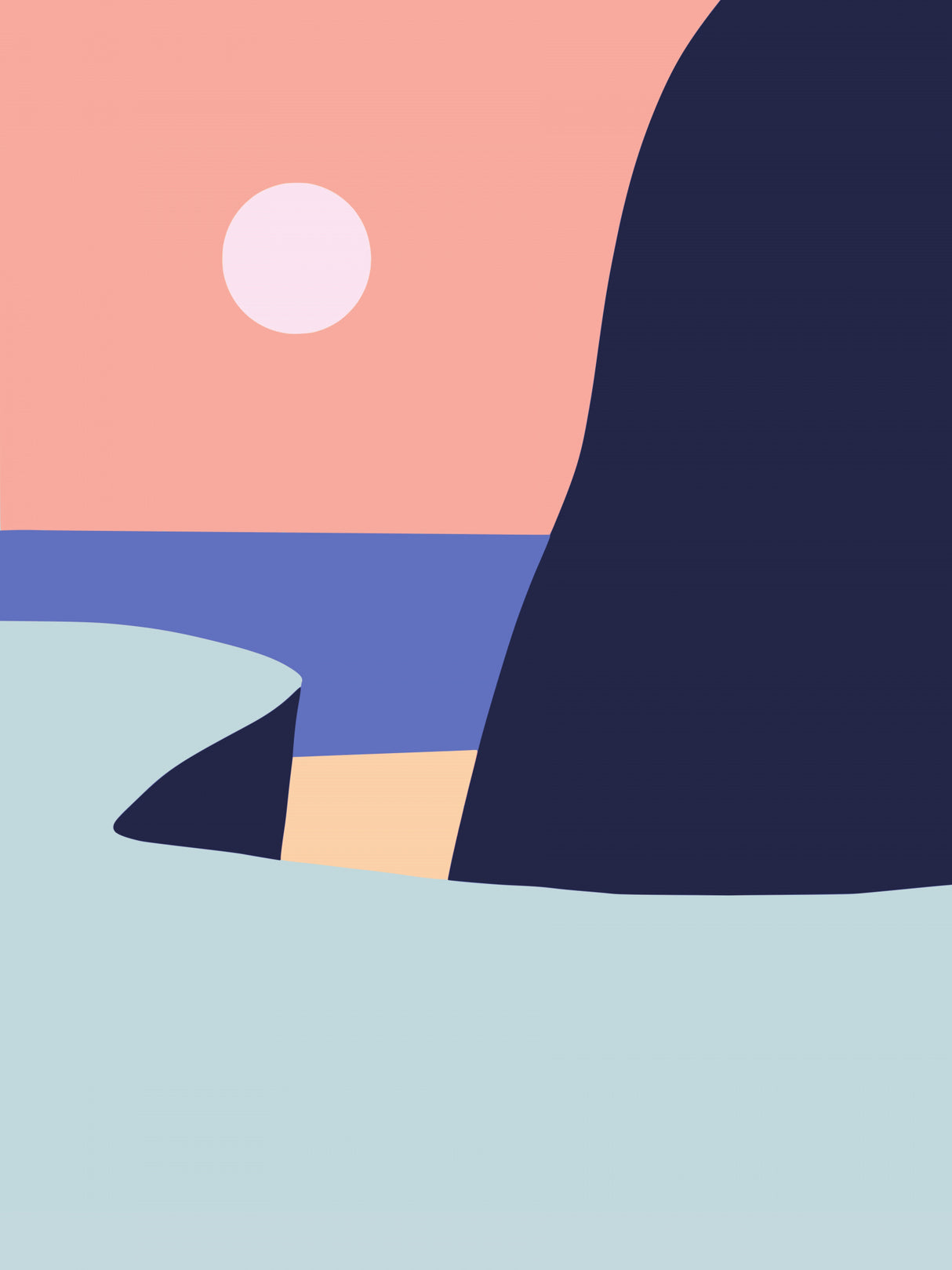 Minimalist Sunset Beach View Poster och Canvastavla