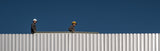 the construction of the wall Poster och Canvastavla