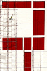 Lines, Reds and a man Poster och Canvastavla