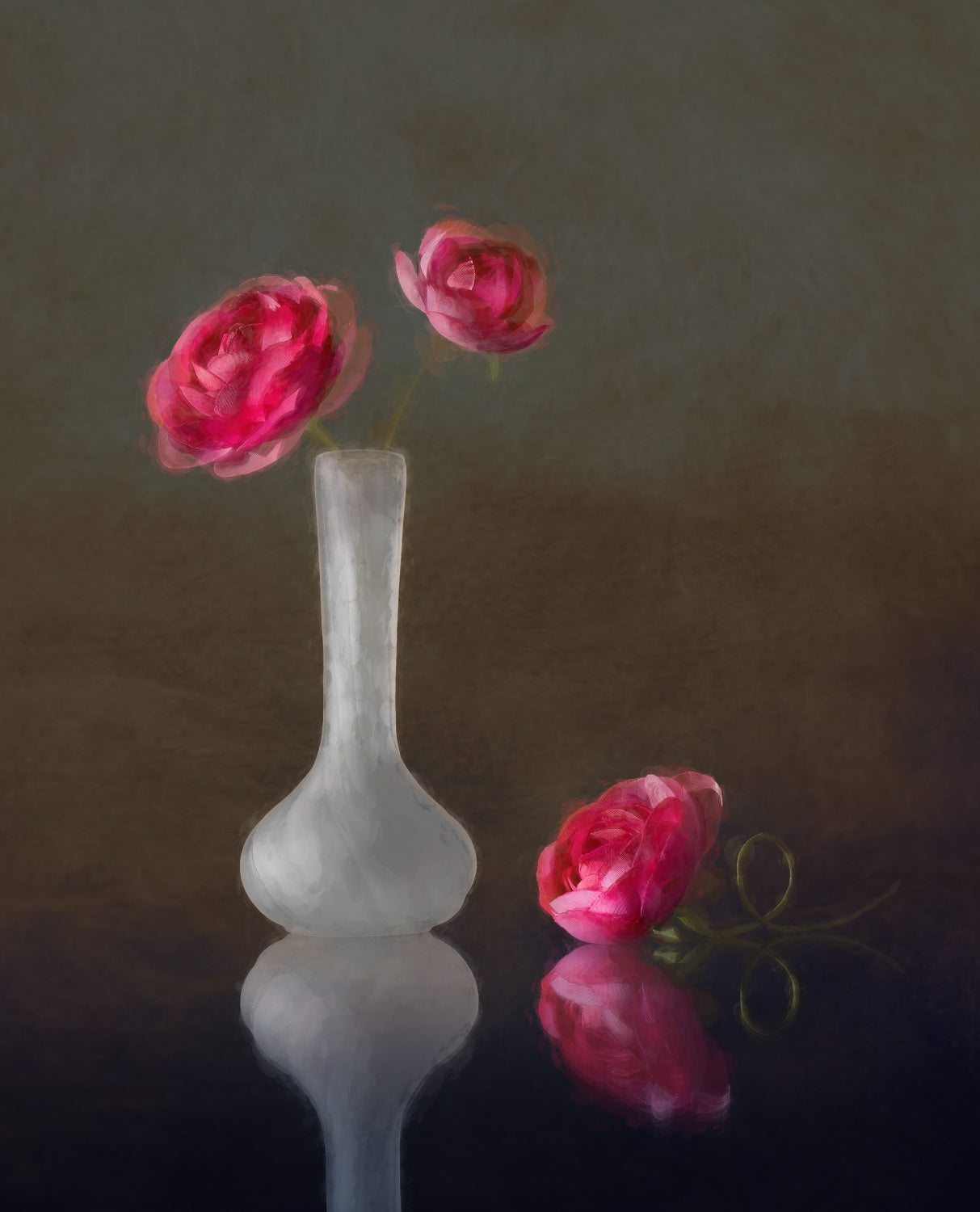 Pink Ranunculus Poster och Canvastavla
