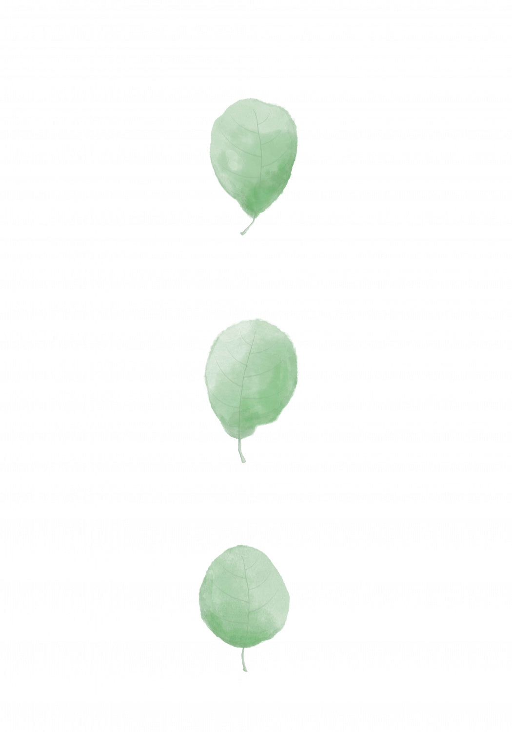 Birch Leaves in Row Poster och Canvastavla