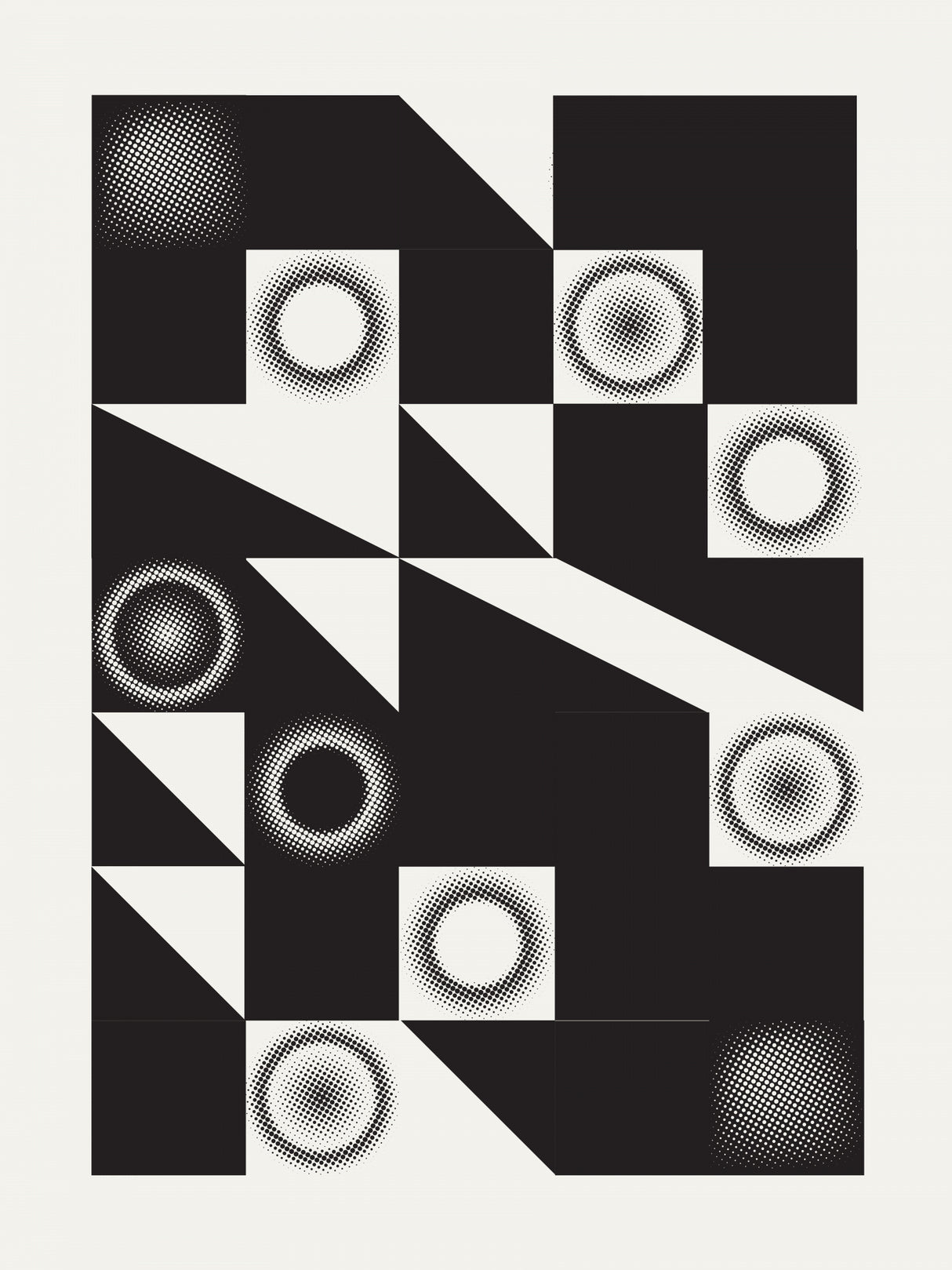 Squares and Triangles In Black Poster och Canvastavla