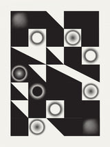 Squares and Triangles In Black Poster och Canvastavla