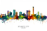 Atlantic City New Jersey Skyline Poster och Canvastavla
