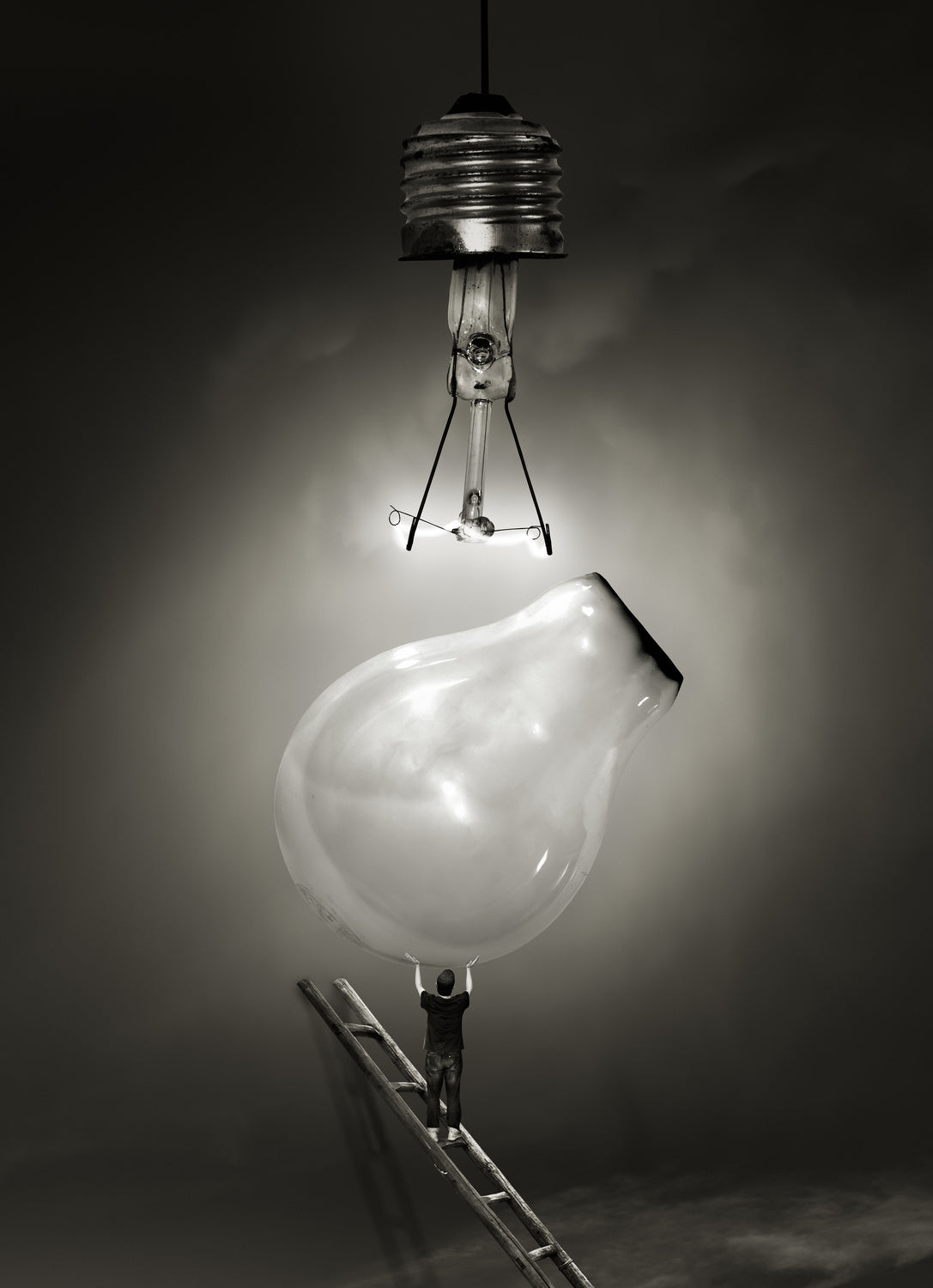 The lampshade fell off Poster och Canvastavla