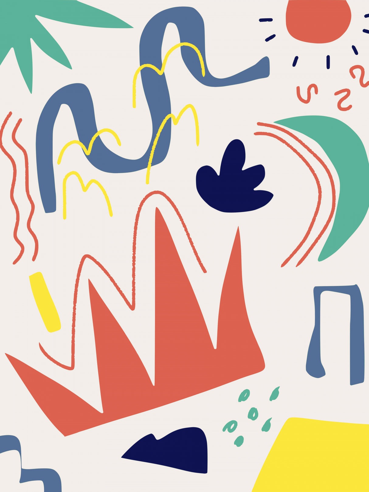 Colorful Abstract Dancing Shapes Poster och Canvastavla