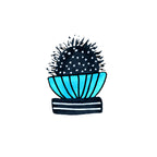 Cactus 2 Desert Plant Blue Black Poster och Canvastavla
