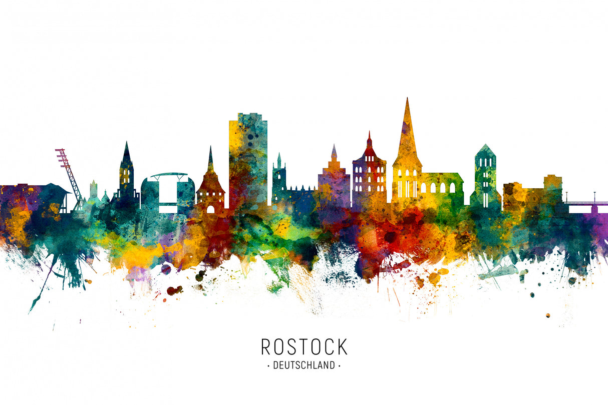 Rostock Germany Skyline Poster och Canvastavla