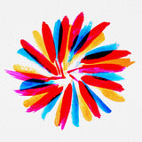 Flower Twirl Blue Green Red Yellow Poster och Canvastavla