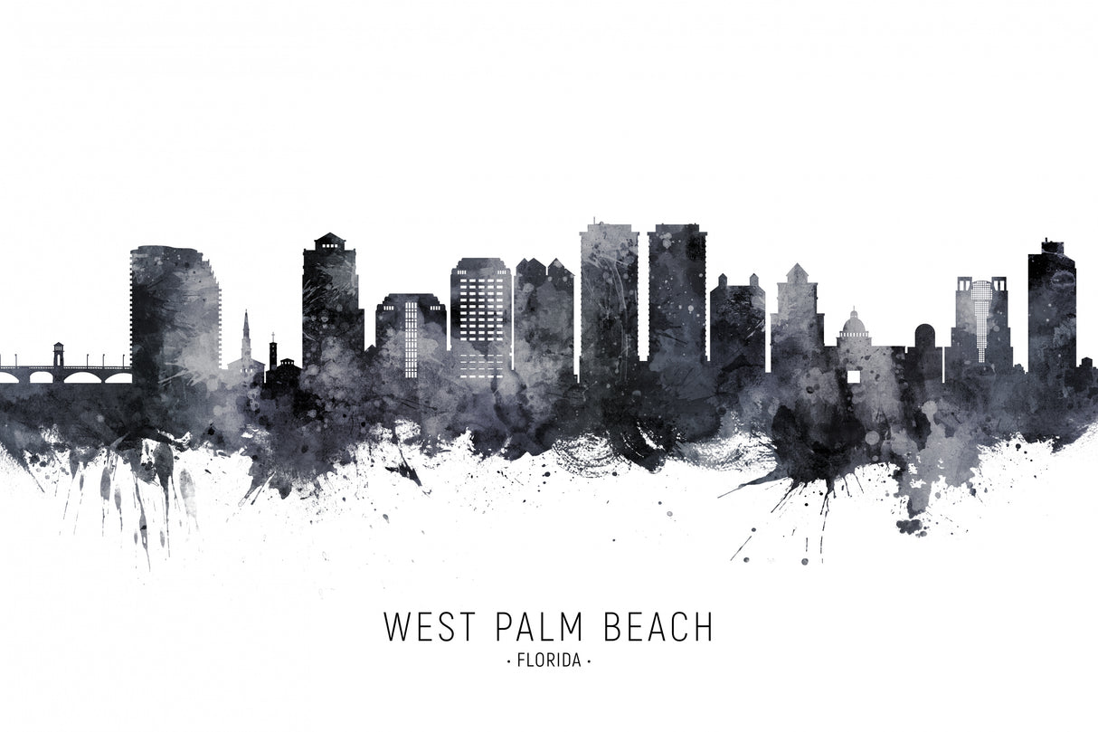 West Palm Beach Florida Skyline Poster och Canvastavla