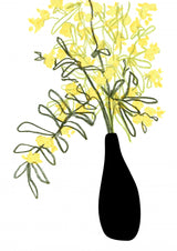 Yellow blooms in a vase Poster och Canvastavla
