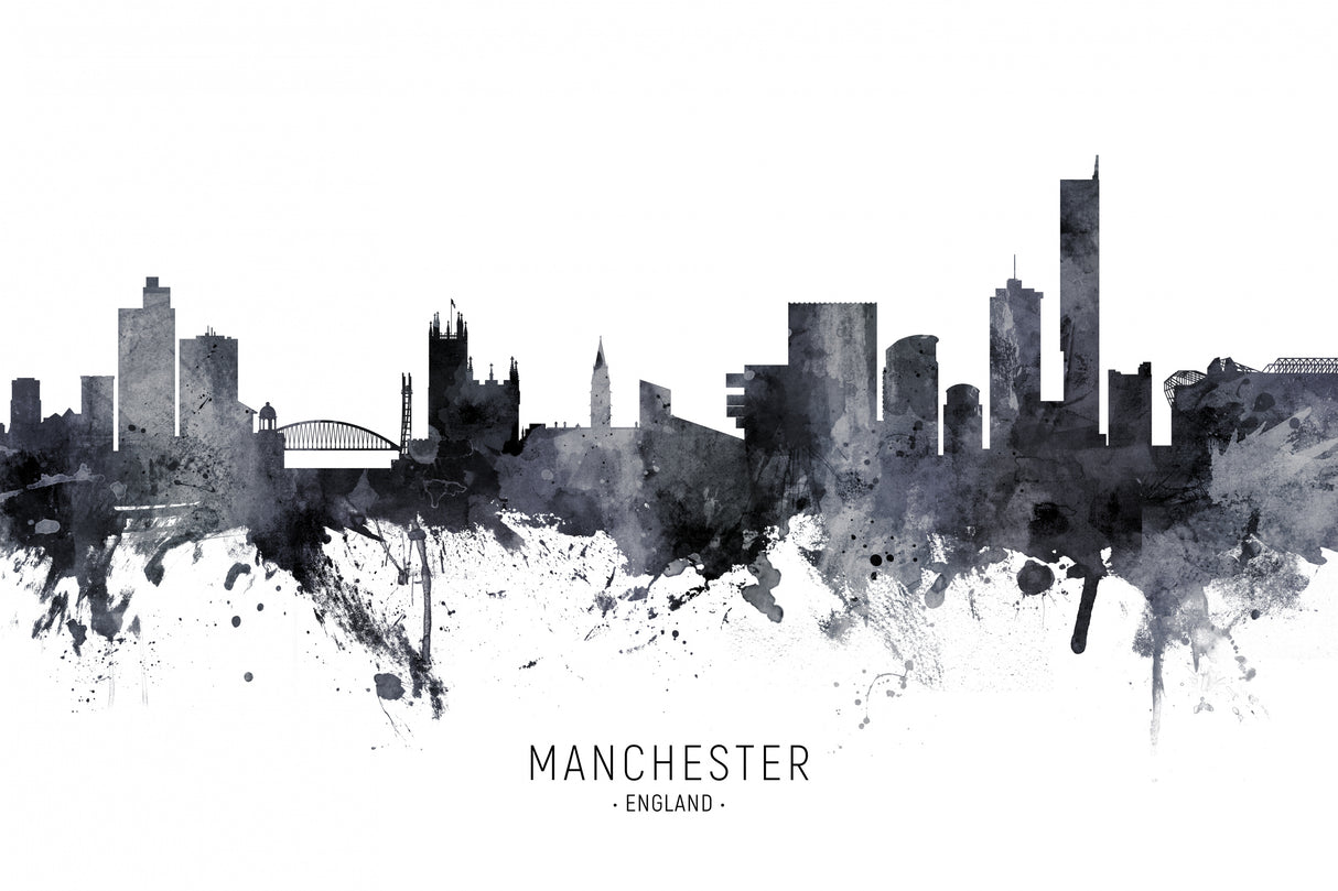 Manchester England Skyline Poster och Canvastavla