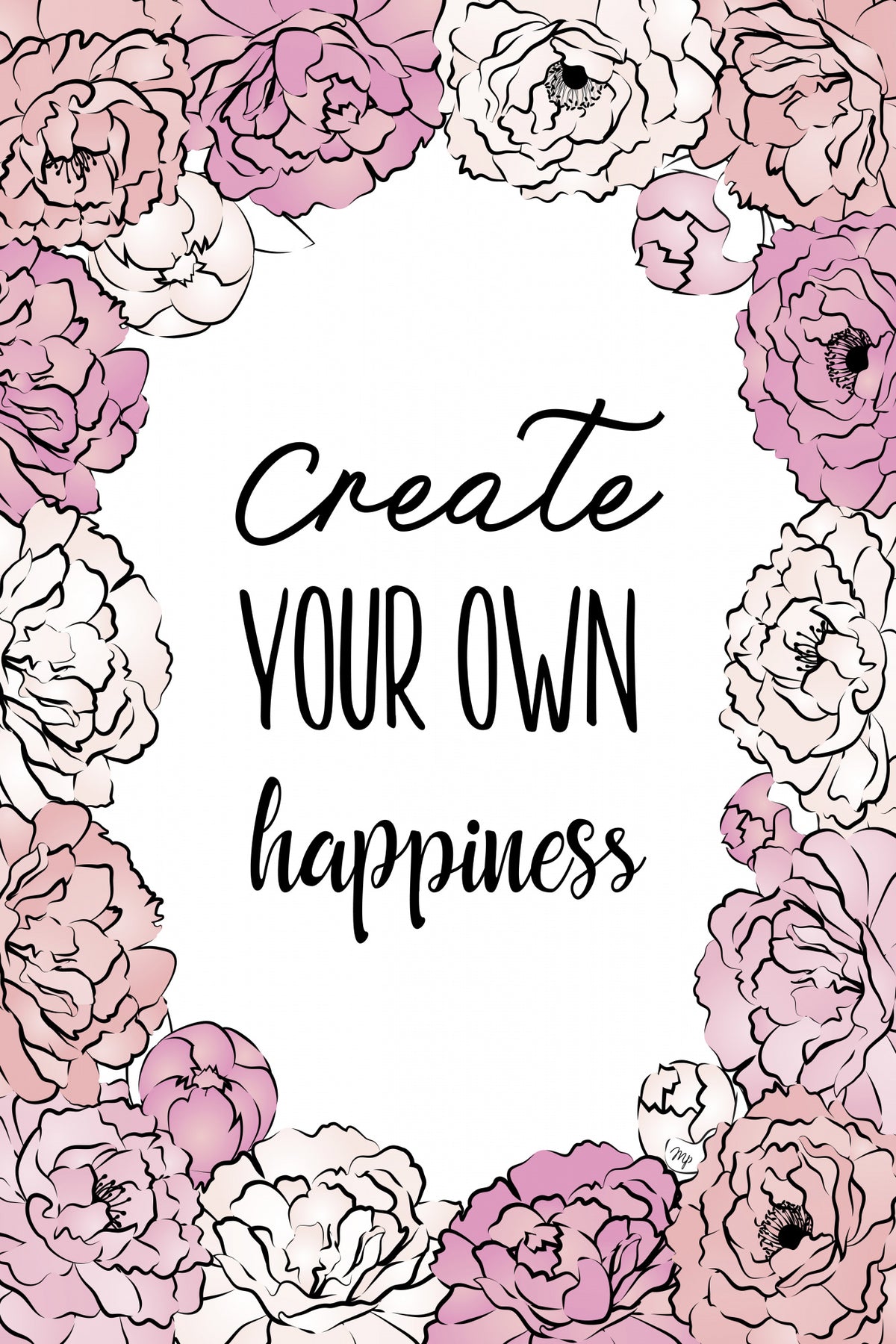 Create Happiness Poster och Canvastavla