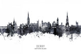 Derry Northern Ireland Skyline Poster och Canvastavla