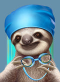 SLOTH WITH GOGGLES Poster och Canvastavla