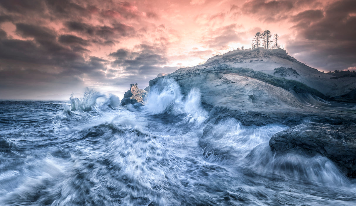 Crashing Sea Cape Kiwanda Poster och Canvastavla