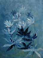 Indigo Flowers Poster och Canvastavla