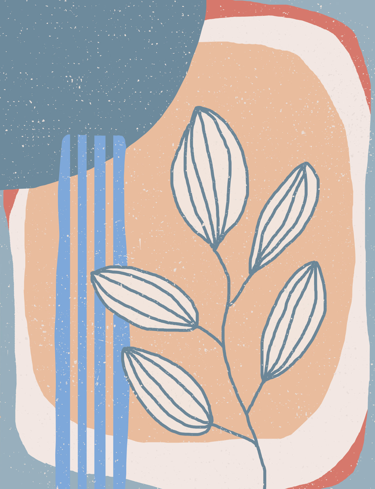 Botanical Plants and Sun Poster och Canvastavla
