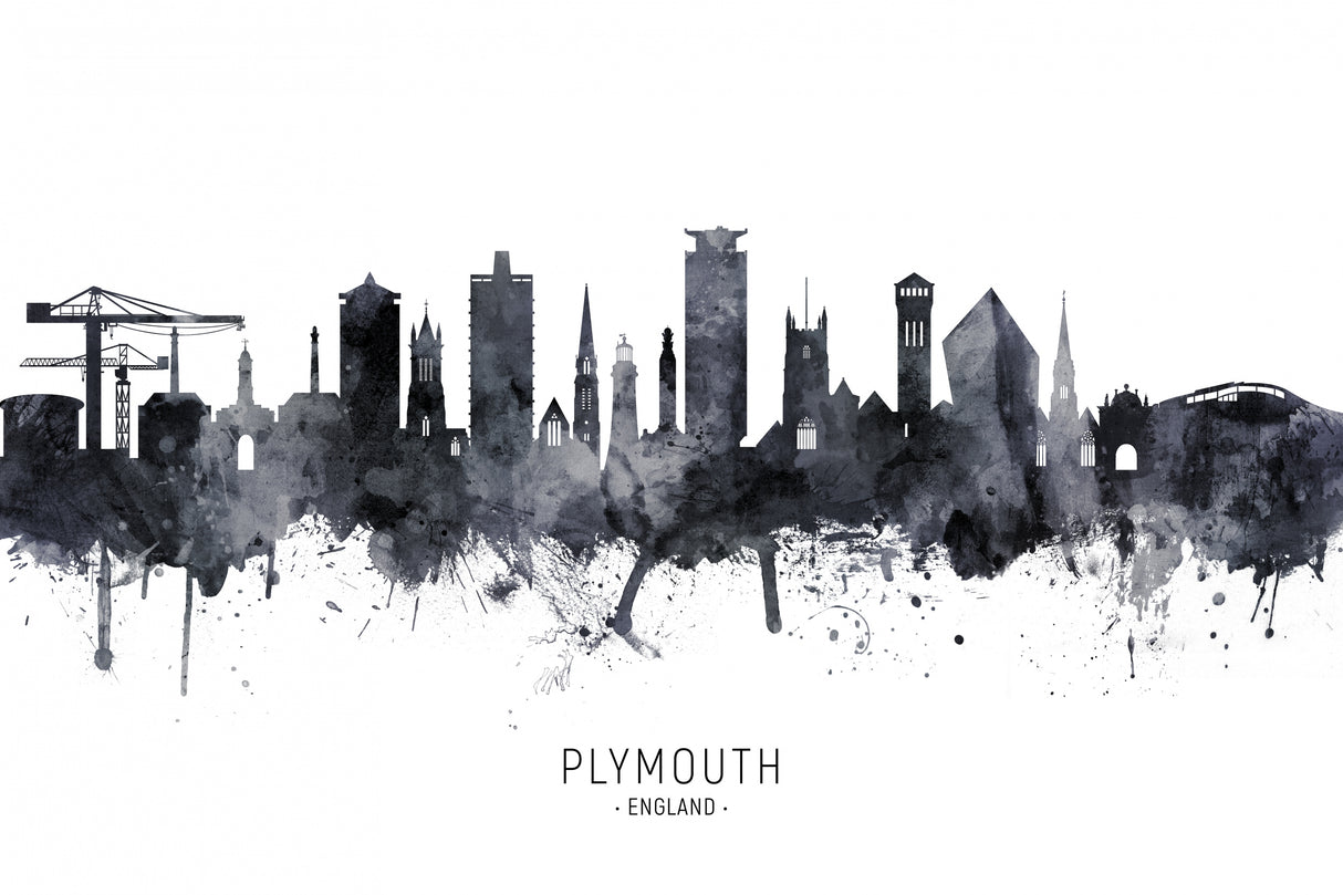 Plymouth England Skyline Poster och Canvastavla
