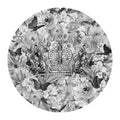 Candy Blooms &amp; Crown Black &amp; White Poster och Canvastavla