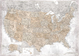 Highly detailed map of the United States, Kacia Poster och Canvastavla